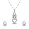 925 Sterling Silver Floral Necklace Set for Teen Women