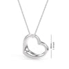 925 Sterling Silver CZ Open Heart Pendant Necklace for Women Teen