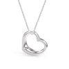 925 Sterling Silver CZ Open Heart Pendant Necklace for Women Teen