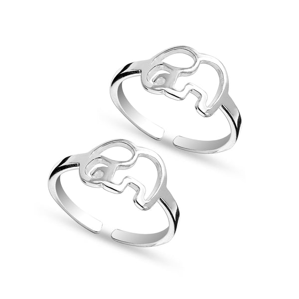 925 Sterling Silver Open Elephant Animal Adjustable Toe Rings for Women