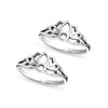 925 Sterling Silver Filigree Flower Lotus Silhouette Band Toe Rings for Women