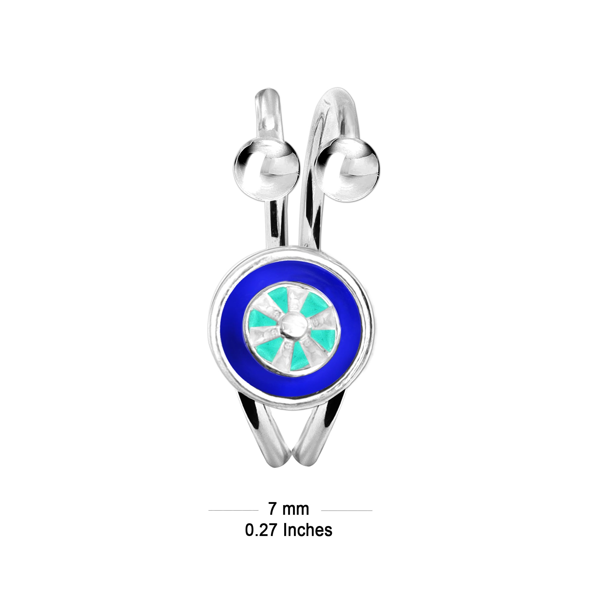 925 Sterling Silver Designer Enamel Chakra Toerings for Women