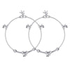 925 Sterling Silver Floral Bead Design Anklets for Women