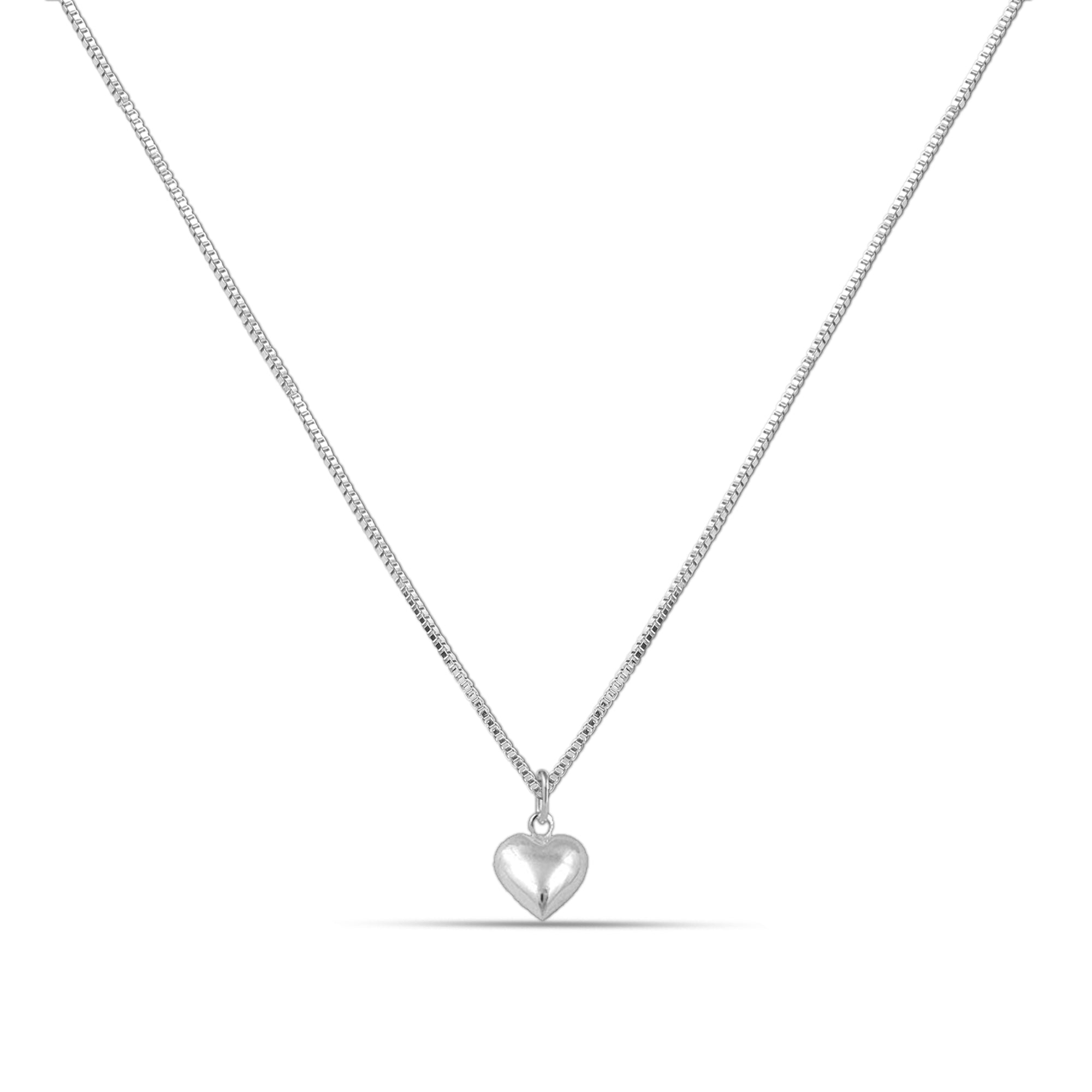 925 Sterling Silver Heart Necklace for Girls and Women