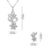 925 Sterling Silver Floral Necklace Set with 925 Purity Teen Women's